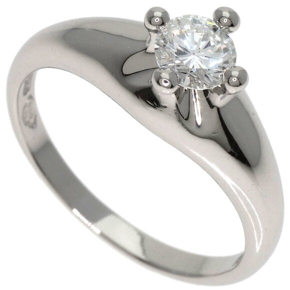 BVLGARI Platinum PT950 Corona Diamond Ring Size 4.5 - Picture 1 of 10